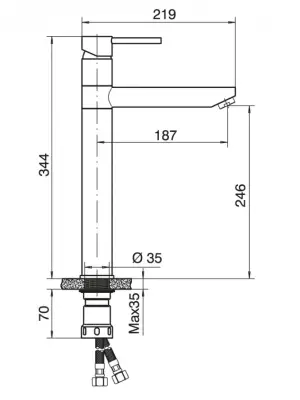 TUBO BAT.LAVABO VISOKA 6119